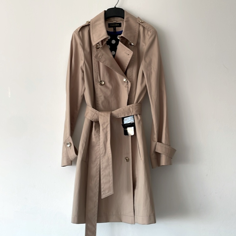 NWT Escada Trench Coat in Sandgold - Size 36 (Fits US 4-6)